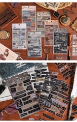 Set 6 Tấm Sticker Kiểu Chữ Vintage Dạng PET 13626