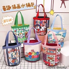 Túi Vải Cầm Tay In Họa Tiết Hoạt Hình 24*13*21cm 15577