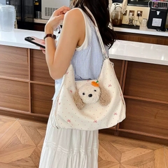Túi Đeo Vai Kết Hợp Balo Nắp Gấu Bông Tai Dài  PVN17770