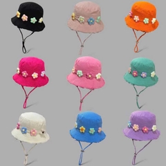 Mũ Bucket Đính Hoa Len Kèm Dây Rút Thời Trang 15337