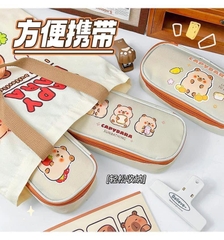 Túi Đựng Bút Vải Canvas Hình Capybara 13612
