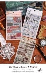 Set 6 Tấm Sticker Kiểu Chữ Vintage Dạng PET 13626