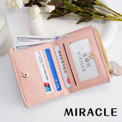 Ví Nữ Ngắn Vải Dạ Classic Star Gấp Đôi Khoá Kéo 16394