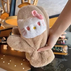 Găng Tay Giữ Ấm Vải Bông Gắn Gấu Bông Cute Kèm Dây Đeo Cổ 16459