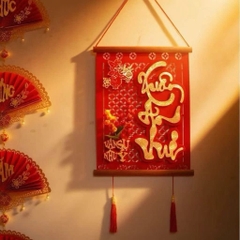 Khánh Treo Chữ Thư Pháp Chữ Nhật Nẹp Gỗ Trang Trí Tết 16642