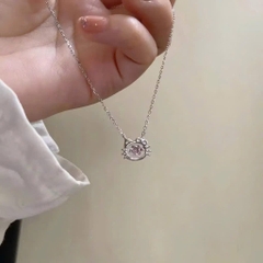 Dây Chuyền Mặt Mèo Kitty Dễ Thương Đính Đá Hồng 16275