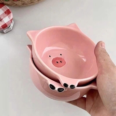 Chén Bát Sứ Mini Hoạt Hình Heo Hồng Cute 17018