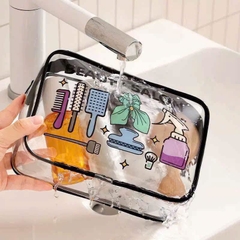 Túi Đựng Mỹ Phẩm Trong Suốt Viền Đen Nhiều Hoạ Tiết Mini 17878