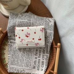 Ví Ngắn Đựng Tiền Da Đẹp Cherry Bow 17536