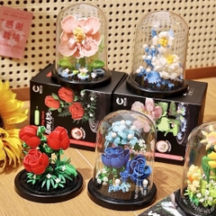 Mô Hình Lego 3D Lắp Ráp Hoa Lồng Kính BUILDING BLOCK 16537