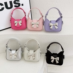 Túi Xách Mini Cầm Tay Đeo Chéo Nơ Bạc Cute Cho Bé 16605
