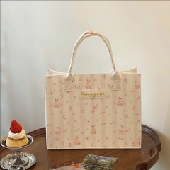 Túi Xách Vải Nỉ Hoa Nơ Thỏ Bunny Garden 16103