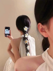 Set 2 Kẹp Mỏ Vịt Hoa Cúc Nhựa Nhụy Vàng Tiểu Thư 15536