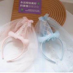 Cài Tóc Kiểu Nón Chóp Nhựa Viền Voan Phối Voan Dài 15522