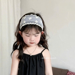 Cài Tóc Ren Lưới Nơ Trắng 7Cm Tiểu Thư 17365