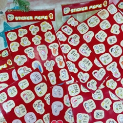 Set 2 Tấm Sticker Meme Đỏ Hài Hước 16783