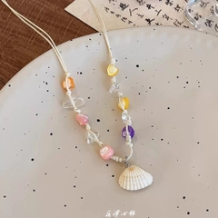 Vòng Cổ Dây Rút Đá Màu Đính Vỏ Sò 17472
