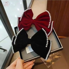 Kẹp Tóc Nơ Nhung Đính Ngọc & Đá Hàn Quốc 16348