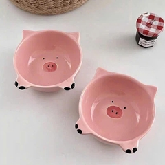 Chén Bát Sứ Mini Hoạt Hình Heo Hồng Cute 17018