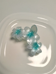 Kẹp Tóc Nhựa Hoa Sứ 3 Hoa Tráng Gương 12879