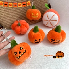 Móc Khóa Gấu Bông Quả Bí Halloween Khóa Vàng 16124