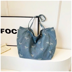 Túi Vải Tote Jeans Kèm Nơ Ren 18003