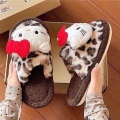 Dép Lông Ấm Hoạ Tiết Da Báo Kitty 16452