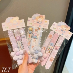 Set 3 Miếng Dán Tóc Mái Dài Họa Tiết Xinh Đính Charm 17628