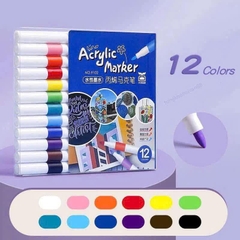 Hộp 12 Bút Màu Acrylic Marker Vẽ Mọi Chất Liệu 8812 15493