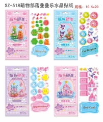 Sticker Nổi 3D Xếp Chồng Trong Suốt Đủ Mẫu 17533