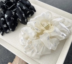 Kẹp Tóc Nhựa Hình Cung Vải Voan Nhún Nơ Kim Tuyến Nhiều Lớp 15597