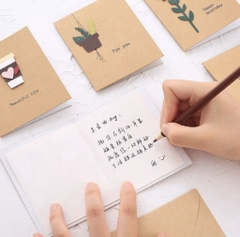 Thiệp Giấy Vintage Kèm Họa Tiết 3D 9*11cm 13624