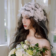 Khăn Ren Cô Dâu Đính Cườm 16387