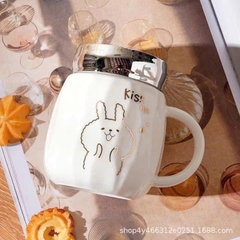 Ly Sứ Có Quai Có Nắp Gương Họa Tiết Họa Tiết Hoạt Hình 16652