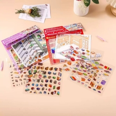 Set 2 Tấm Sticker Đồ Ăn 21*22cm Kèm Nhíp 17798