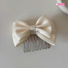 Set 2 Lược Bườm Xước Tóc Nơ Vải Lụa Bóng 2 Lớp To Trơn 17787