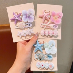 Set 3 Kẹp Tóc Sao Biển Vỏ Sò Hoa Lan Thời Trang 17368