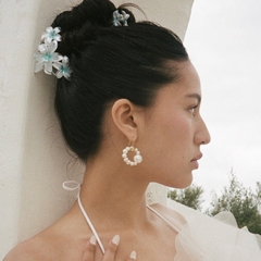 Kẹp Tóc Nhựa Hoa Sứ 3 Hoa Tráng Gương 12879