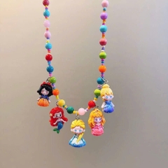 Dây Chuyền Hột Nhựa Sắc Màu Mặt Charm 5 Cô Gái Cho Bé 16526