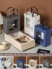 Hộp Quà Lắp Ráp Mặt Kính 20*20*8cm Kèm Túi Giấy Hopeful 16818