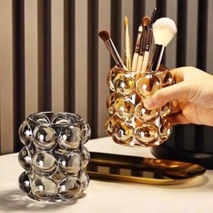 Lọ Ống Đựng Cọ Vân Bi Tròn Nổi Trong Suốt 17002