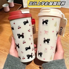 Bình Nước Hoạ Tiết Hoạt Hình Đủ Mẫu Dạng Cafe 500ml 15707