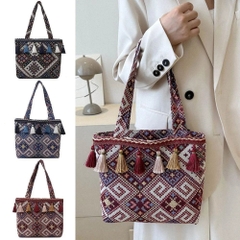 Túi Thổ Cẩm Phối Tua Rua Phong Cách Dân Tộc 13607