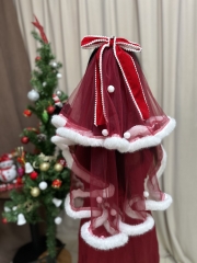 Khăn Voan Nơ Nhung 2 Tầng Hóa Trang Noel 80cm 16386