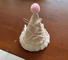 Kẹp Tóc Kiểu Nón Nơ Ruy Băng Chóp Pompom Hồng 15469