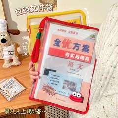 Túi Đựng Tài Liệu Nhựa Trong Viền Dây Màu Mắt Môi Trề A4 15364