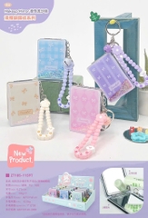 Móc Khoá Gương 2 Mặt Nhũ Kim Tuyến Kèm Dây 16829