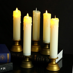 Nến Điện Tử Chân Đế Vàng 29cm+ Kèm Pin 16508
