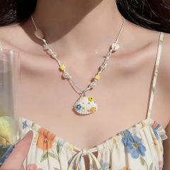 Vòng Cổ Hạt Cườm Đính Vỏ Sò Hạt Charm Màu 17471