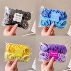 Bì 50 Dây Chun Buộc Tóc Trơn Mix 2 Màu 17630